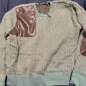 Ralph Lauren Green Sweater with Brown Accents